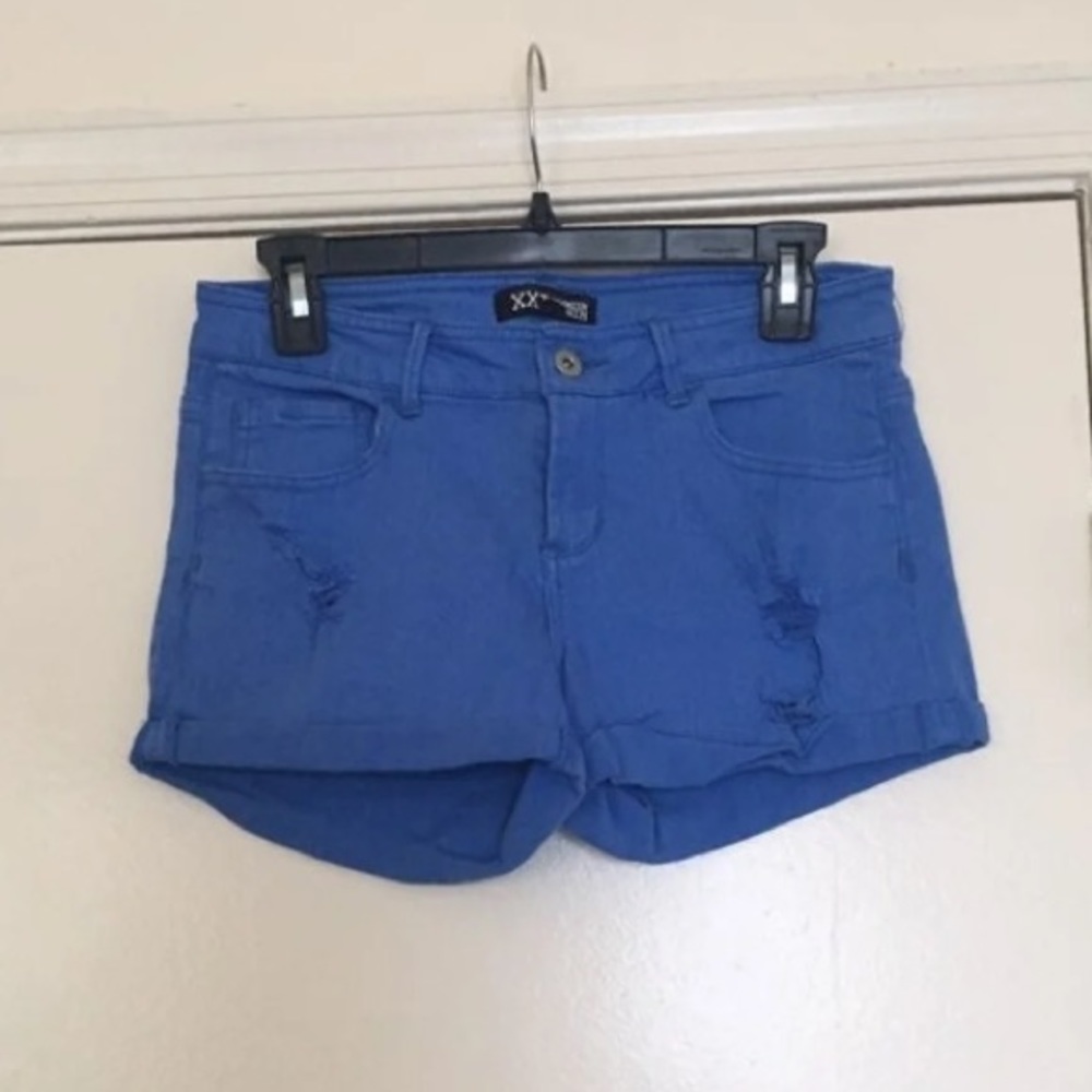 Forever 21 Blue Distressed Shorts